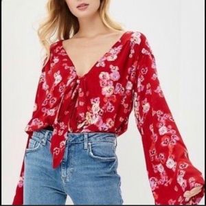 Free people floral bodysuit